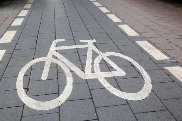 Símbolo Del Carril Bici Frankfurt Alemania — Foto de Stock