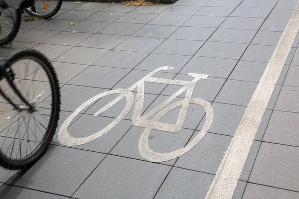 Bike Path Symbol Cyclist Frankfurt Germany — Stock Photo, Image