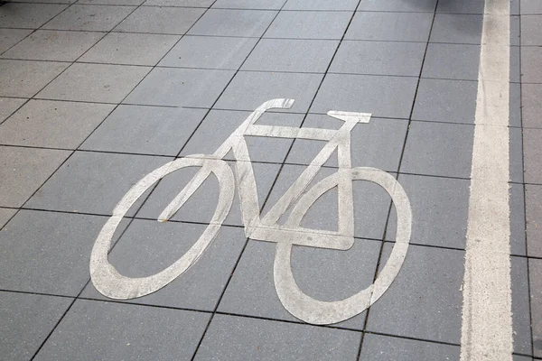 Simbolo Della Pista Ciclabile Sul Percorso Francoforte Germania — Foto Stock