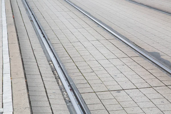 Tram Tracks Frankfurt Germany — 图库照片