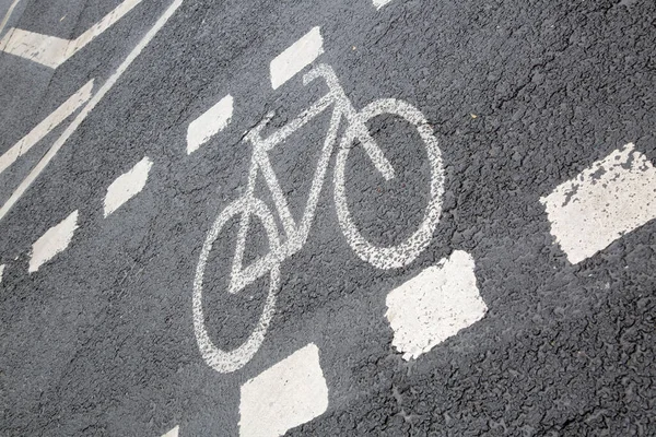 Symbolen För Cykelväg Gatan — Stockfoto