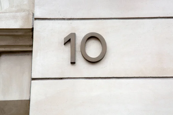 Número Dez Parede Edifício — Fotografia de Stock