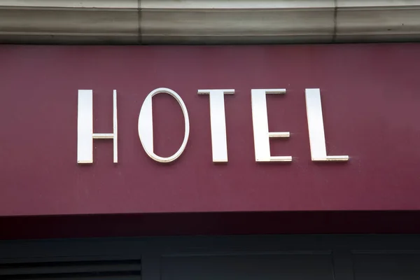 Firma Del Hotel Blanco Fachada Del Edificio — Foto de Stock