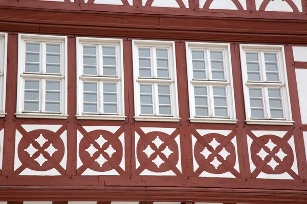Fasada Placu Romerberga Frankfurcie Niemcy — Zdjęcie stockowe