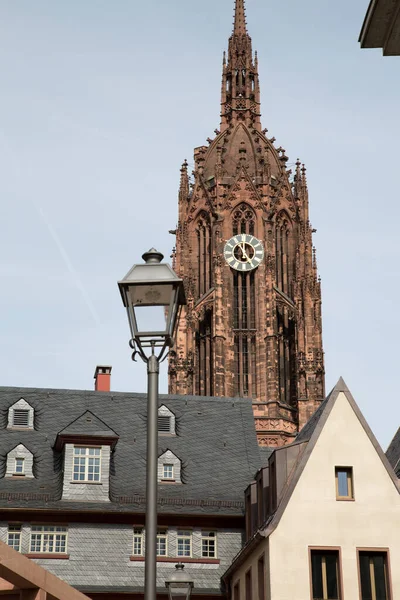 Torre Della Cattedrale Francoforte Germania Tedesco — Foto Stock