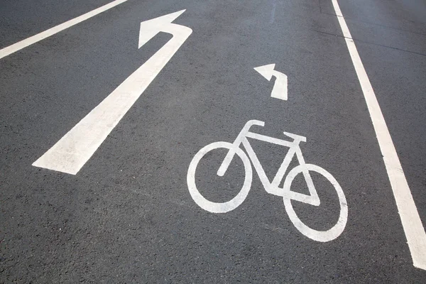 Cycle Lane Arrow Sign Frankfurt Alemania —  Fotos de Stock
