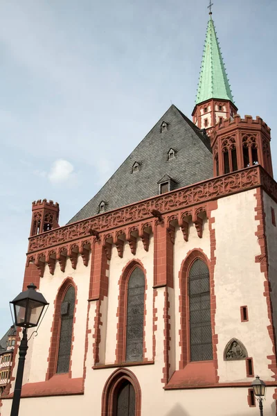 Starý Kostel Mikuláše Romerbergovo Náměstí Frankfurt Německo — Stock fotografie