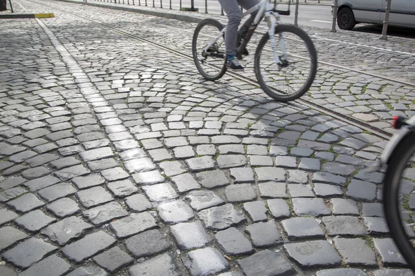 Bahntrasse Und Fahrrad Frankfurt Deutschland — Stockfoto