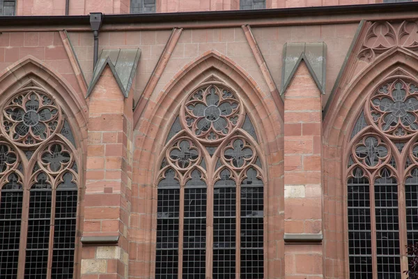 Gevel Van Mainzer Dom Kathedraal Kerk Mainz Duitsland — Stockfoto