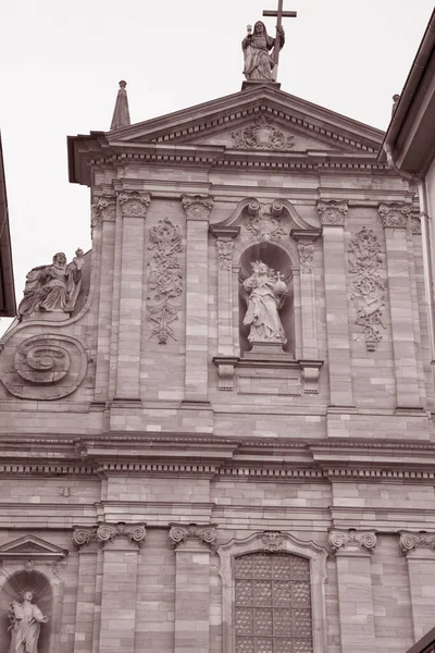 Jezuïetenkerk Heidelberg Duitsland Zwart Wit Sepia Toon — Stockfoto