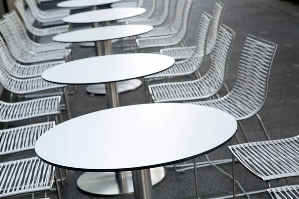 Cafe Table Chairs Frankfurt Německo — Stock fotografie