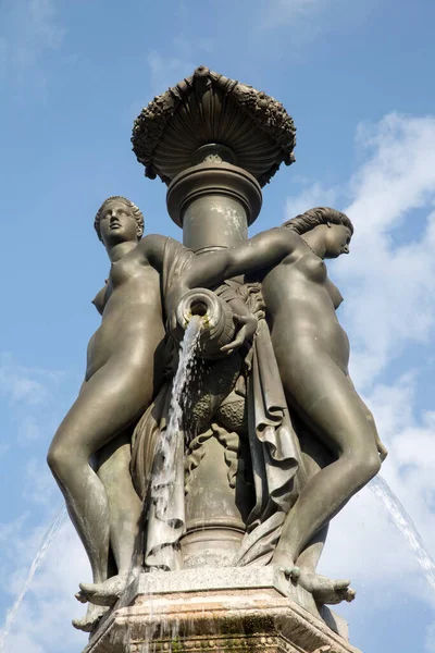 Fountaine Des Trois Graces Fontän Vid Visconti 1869 Bourse Square — Stockfoto