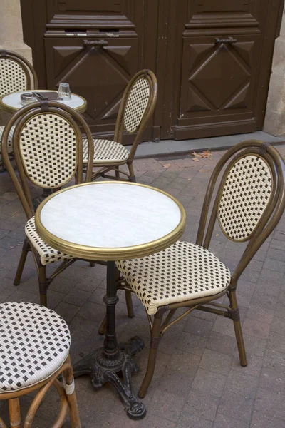 French Cafe Tavolo Sedie Francia — Foto Stock