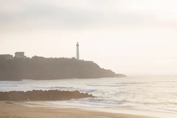 Vuurtoren Strand Biarritz Baskenland Frankrijk — Stockfoto