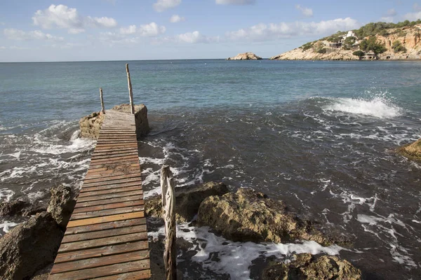 Molo Zatoce Cala Hort Ibiza Hiszpania — Zdjęcie stockowe