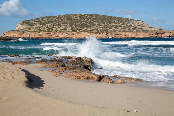 Comte Beach Ibizie Hiszpania — Zdjęcie stockowe