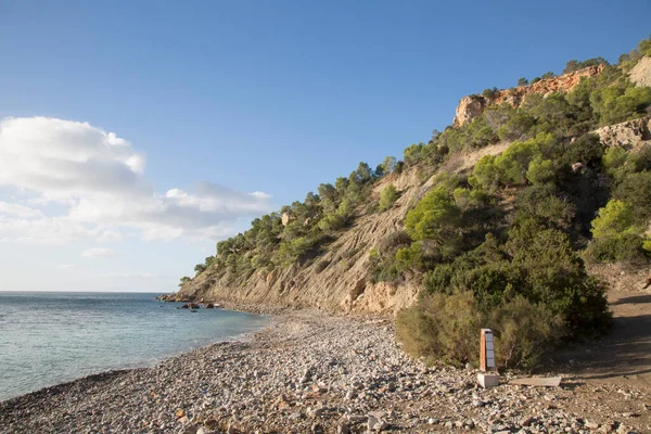 Ullastre Beach Cubells Ibiza Espanha — Fotografia de Stock