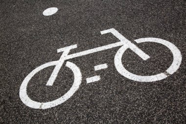 Siyah Arkaplanda Bisiklet Yolu Sembolü