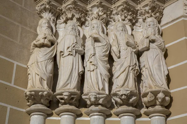 Saint Figures Cathedral Door Evora Portogallo — Foto Stock