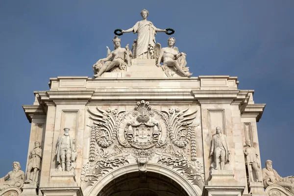 Rua Augusta Arch Handelsplein Lissabon Portugal — Stockfoto