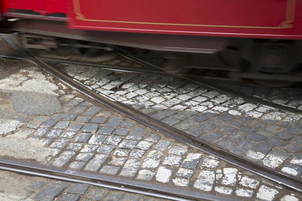 Tram Tracks Lisbon Portugal — Stock fotografie