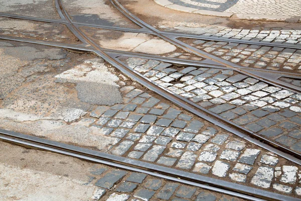 Straßenbahngleis Lissabon Portugal — Stockfoto