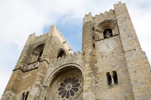 Katedral Cephesi Lizbon Portekiz Avrupa — Stok fotoğraf