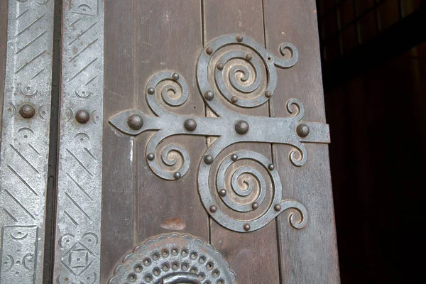Closeup Cathedral Door Lisbon Portugal — Stock Photo, Image