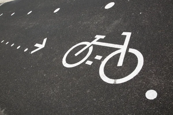 Símbolo Pista Bicicleta Fundo Preto — Fotografia de Stock