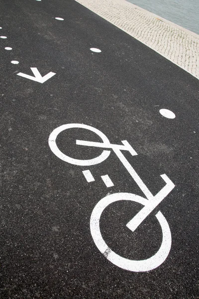 Bike Lane Symbol on Black Background