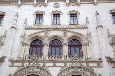 Rossio Tren İstasyonu Cephesi; Lizbon; Portekiz; Avrupa