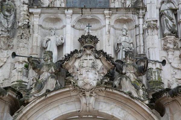 Wejście Kościoła Santa Cruce Coimbra Portugalia — Zdjęcie stockowe