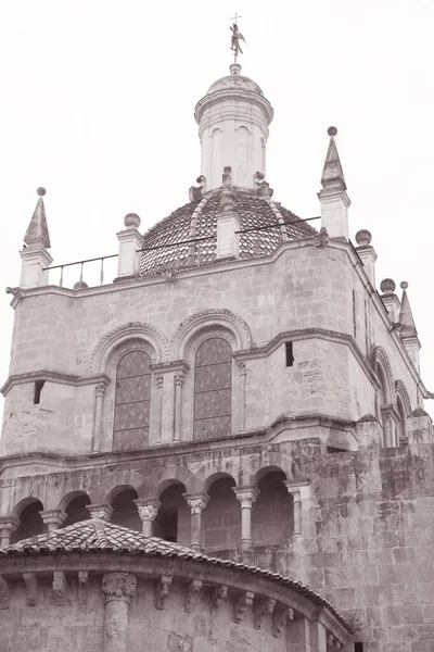 Velha Cathedral Church Coimbra Portugal Preto Branco Sepia Tone — Fotografia de Stock