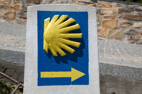 Camino Santiago James Way Sign Astorga Spagna — Foto Stock