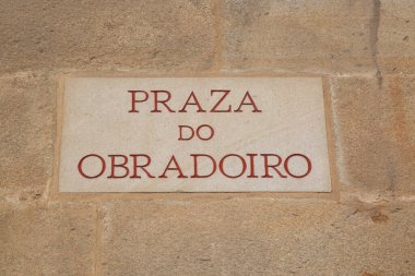 Obradoiro Meydanı Tabelası, Santiago de Compostela; Galiçya; İspanya