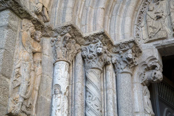 西班牙加利西亚圣地亚哥 德孔波斯特拉大教堂立面 — 图库照片