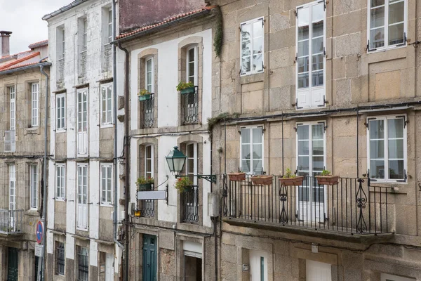 Hortas Street Facades Santiago Compostela Galicia Španělsko — Stock fotografie