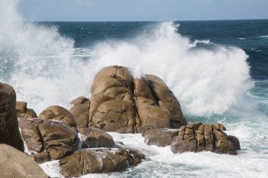 Barca Point, Muxia; Fisterra; Costa de la Muerte; Galiçya; İspanya