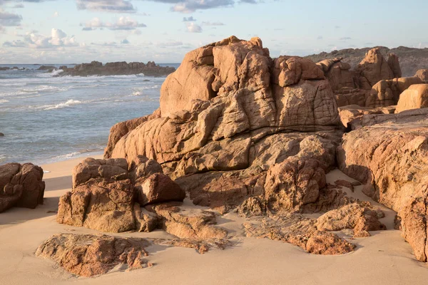 Rock Forcados Point Beach Costa Muerte Galicia Spain — стокове фото