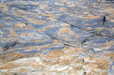Katedral Sahili 'nde Kaya Arkaplanı; Galiçya; İspanya