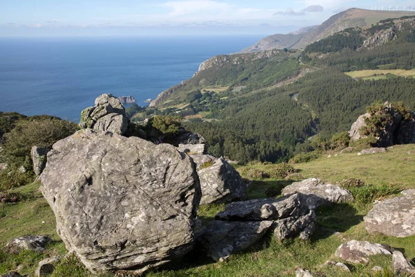 Rock Viewpoint Teixido Village Galicia Spain — стокове фото