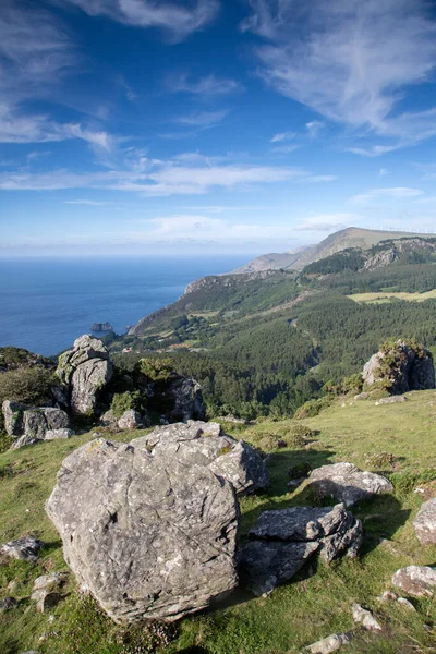 Felsen Aussichtspunkt Dorf Teixido Galizien Spanien — Stockfoto