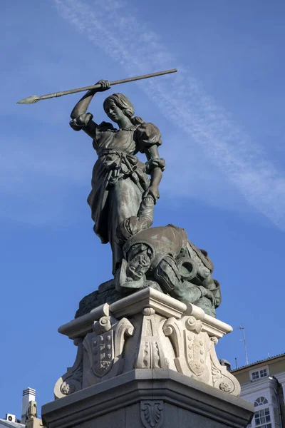 Standbeeld Maria Pita Coruna Galicië Spanje — Stockfoto