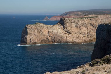 San Vincente Burnu 'ndaki kayalıklar; Algarve; Portekiz; Europ