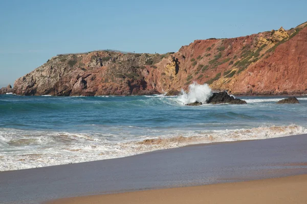 Wave Rock Amado Beach Algarve Portugal Europe — Photo
