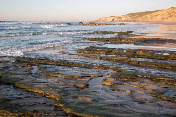 Rotsen Strand Monte Clerigo Alentejano Portugal — Stockfoto