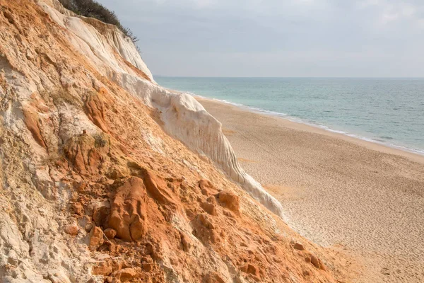 Klippor Vid Falesia Beach Algarve Portugal — Stockfoto