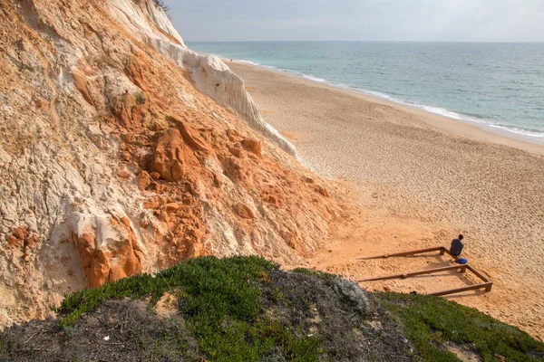 Klify Plaży Falesia Algarve Portugalia — Zdjęcie stockowe