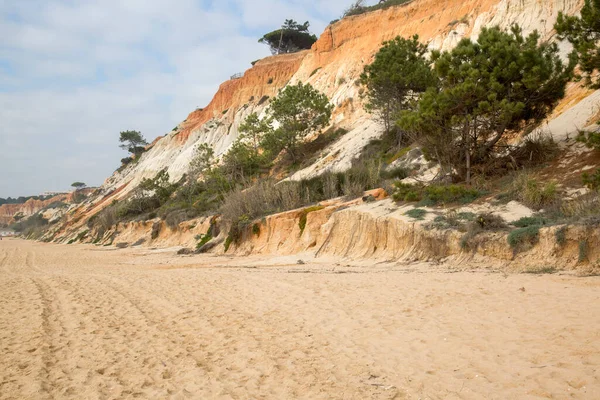 Klippor Vid Falesia Beach Algarve Portugal — Stockfoto