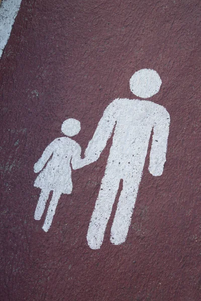 Fußgängerschild Auf Öffentlichem Fußweg — Stockfoto